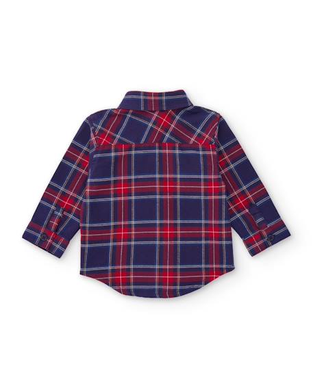 Chemise garçon à carreaux en toile avec écussons décoratifs Bleu 2 - vertbaudet enfant 