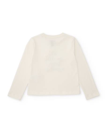 T-shirt fille en maille avec imprimé floral et message inspirant Blanc 3 - vertbaudet enfant 