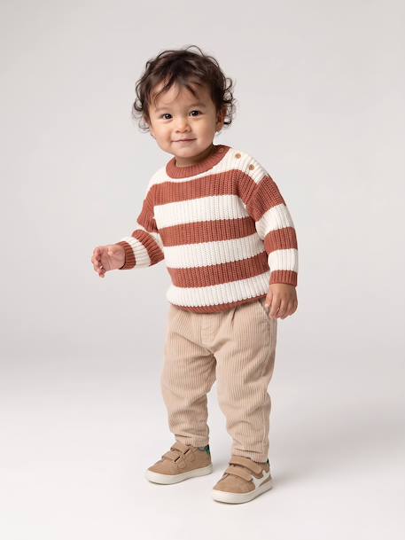 Pull bébé garçon manches longues marine+terracotta 11 - vertbaudet enfant 