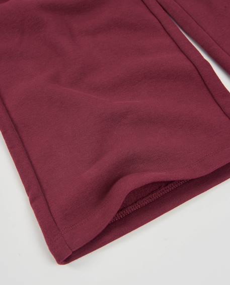Pantalon fille en molleton avec coupe large et cordon ajustable Rouge 4 - vertbaudet enfant 