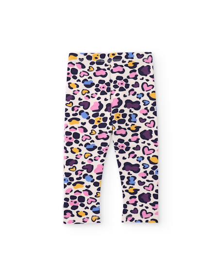 Ensemble bébé fille en molleton avec sweat à nœud et legging imprimé Bleu 5 - vertbaudet enfant 