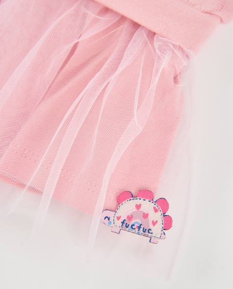 Robe en molleton pour bébé avec motif dinosaure Rose 4 - vertbaudet enfant 
