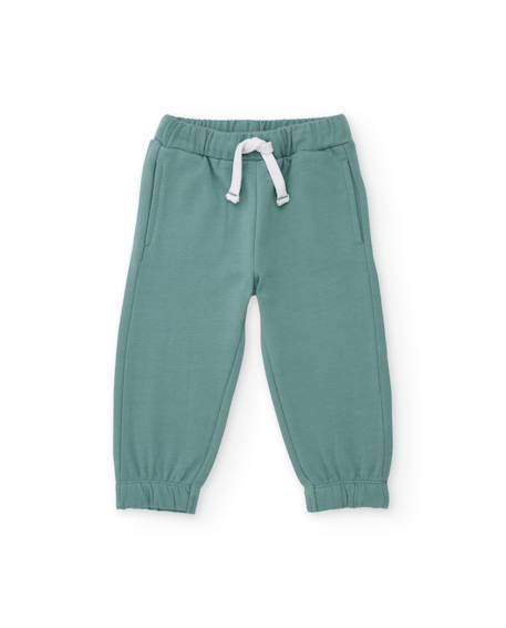Pantalon de jogging bébé garçon en molleton avec taille élastique et tissu respirant Vert 1 - vertbaudet enfant 