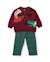 Ensemble bébé garçon en molleton avec sweat animaux de la savane et pantalon Rouge 1 - vertbaudet enfant 