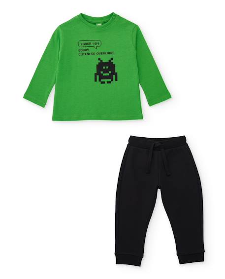Garçon-Ensemble-Ensemble pour garçon avec t-shirt en maille à message