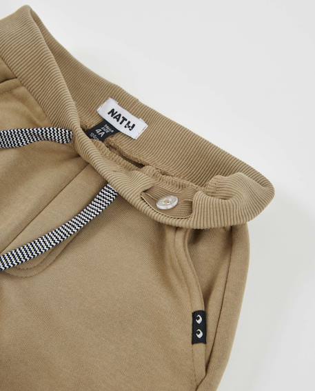 Pantalon confortable en molleton avec cordon de serrage pour garçon Beige 3 - vertbaudet enfant 