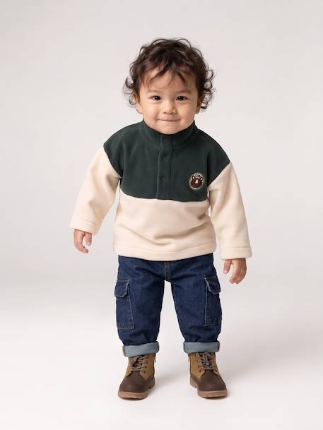 Pantalon battle bébé en denim denim brut 1 - vertbaudet enfant 