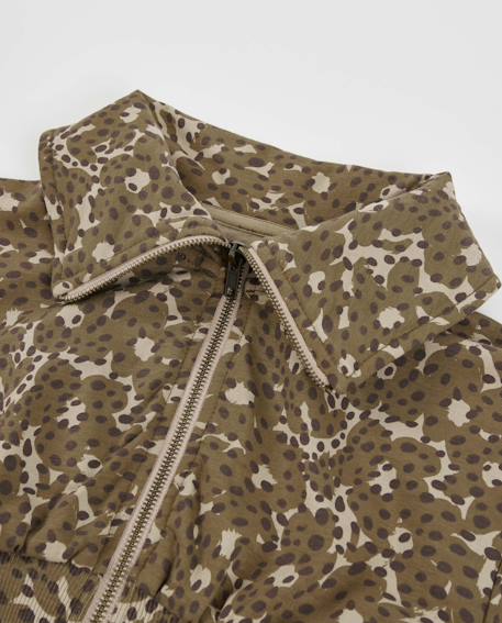 Sweat fille en molleton avec fermeture éclair et imprimé animalier Marron 3 - vertbaudet enfant 