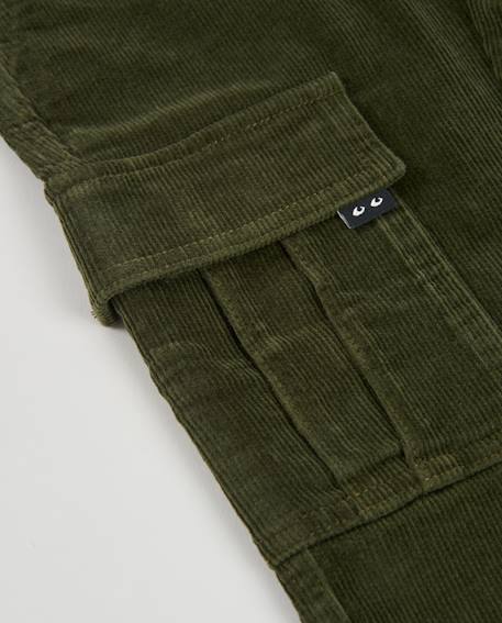 Pantalon garçon en velours côtelé avec poches latérales Vert 5 - vertbaudet enfant 