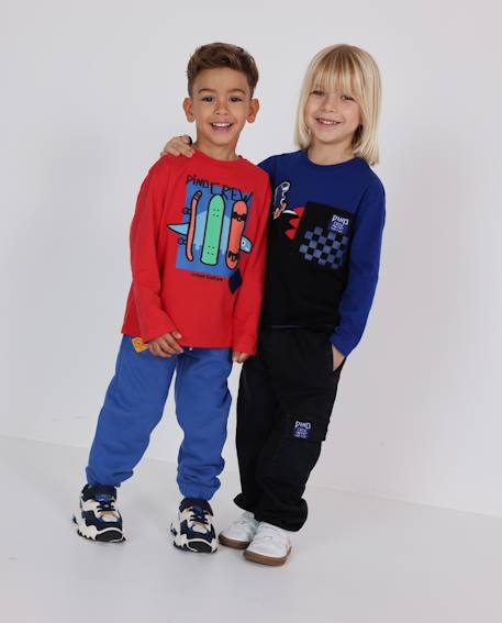 T-shirt manches longues bébé garçon en jersey à motif dinosaure Bleu 1 - vertbaudet enfant 