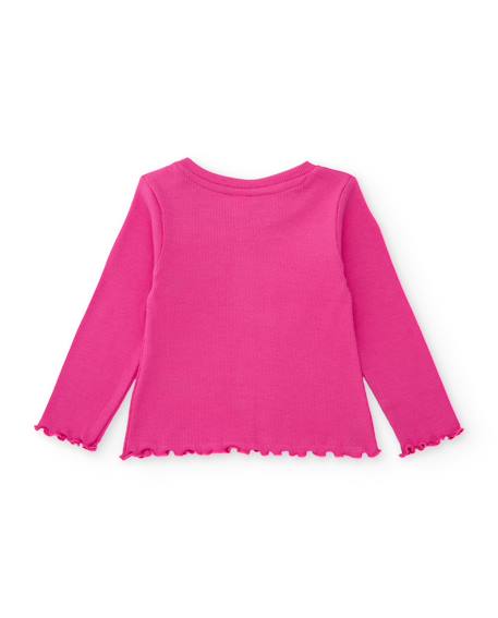 T-shirt bébé fille en jersey à manches longues et volants Rose 3 - vertbaudet enfant 