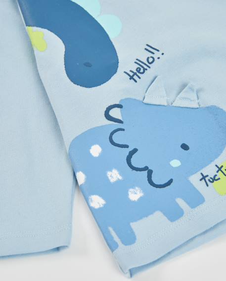 Ensemble bébé en molleton avec imprimé dinosaures Bleu 6 - vertbaudet enfant 