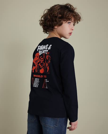 T-shirt garçon en jersey avec imprimé dans le dos Bleu 1 - vertbaudet enfant 