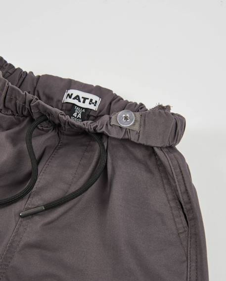 Pantalon cargo pour garçon en toile avec ceinture ajustable Gris 3 - vertbaudet enfant 