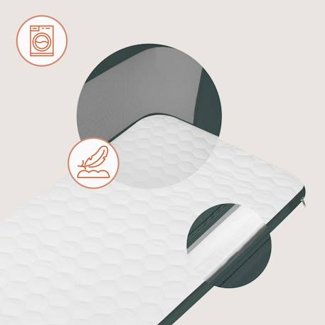 Lit cododo berceau 3en1 jodie réglable en hauteur et inclinaison avec matelas haute densité Beige cream+Beige taupe+Green graphite 16 - vertbaudet enfant 