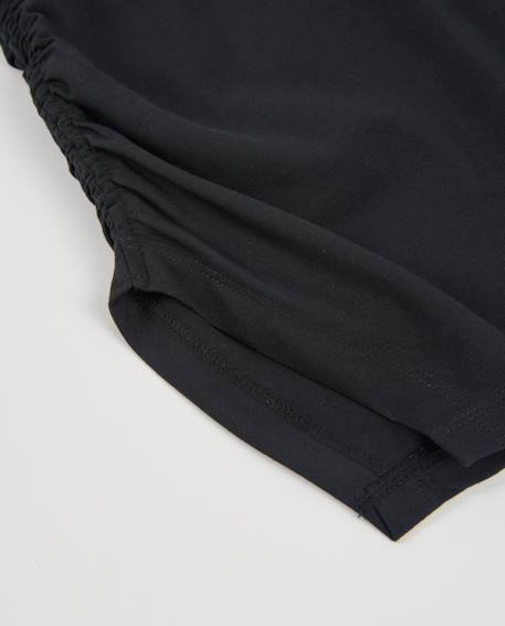 T-shirt fille en maille avec détails brillants et coupe asymétrique Noir 4 - vertbaudet enfant 