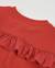 Sweat pour fille en molleton avec imprimé floral et volants décoratifs Rouge 3 - vertbaudet enfant 