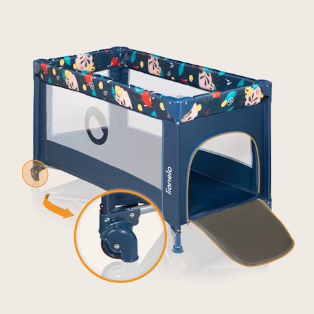 Lit parapluie parc bébé 2en1 stefi 125 x 65 cm avec roulettes et sac, 0-36 mois Blue navy 5 - vertbaudet enfant 