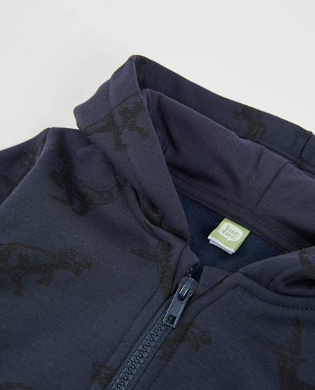 Sweat en molleton pour bébé garçon avec fermeture éclair et capuche Bleu 3 - vertbaudet enfant 