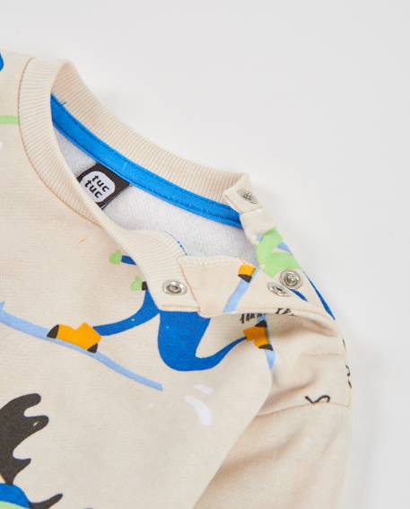 Sweat en molleton pour bébé garçon avec imprimé ski Blanc 3 - vertbaudet enfant 