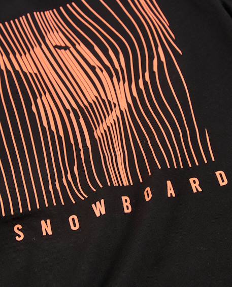 T-shirt garçon en maille avec imprimé graphique en contraste Noir 5 - vertbaudet enfant 