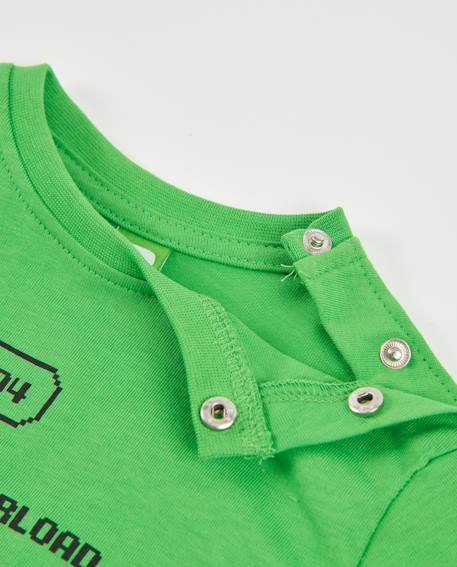 T-shirt en maille pour bébé garçon avec design de personnage pixelisé Vert 3 - vertbaudet enfant 