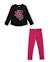 Ensemble fille avec t-shirt floral et leggings en maille extensibles Noir 1 - vertbaudet enfant 