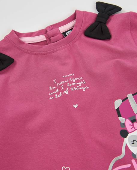 T-shirt fille à manches longues en jersey avec nœuds sur les épaules Violet 3 - vertbaudet enfant 