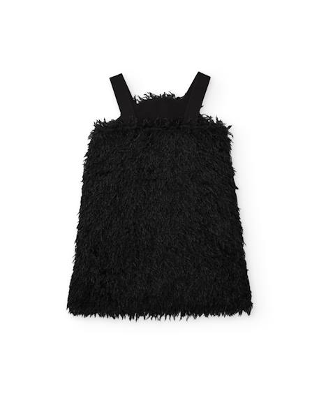 Robe fille avec texture plumage et bretelles Noir 2 - vertbaudet enfant 