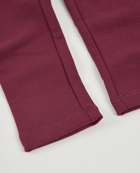 Legging fille en molleton long avec coupe confortable Rouge 4 - vertbaudet enfant 