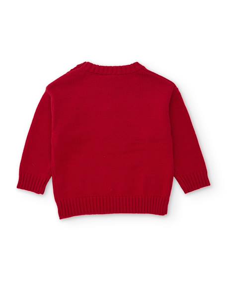 Pull bébé garçon en maille douce à motif dinosaure Rouge 3 - vertbaudet enfant 