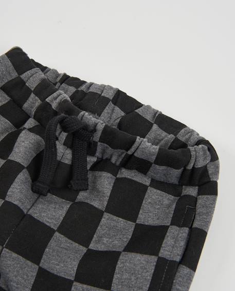 Pantalon de jogging garçon en molleton à imprimé géométrique Noir 4 - vertbaudet enfant 