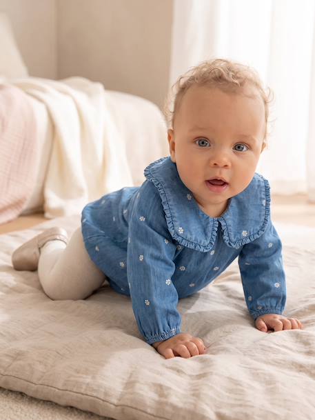 Ensemble barboteuse bébé avec collants stone 1 - vertbaudet enfant 