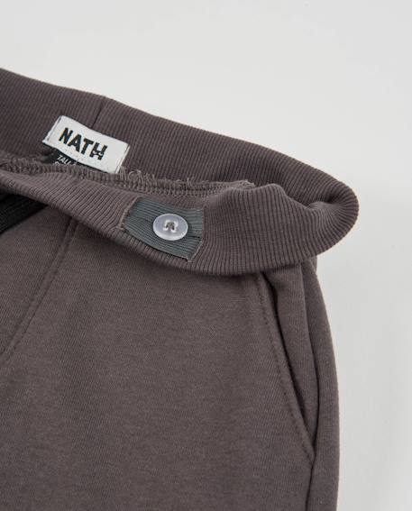 Pantalon garçon en molleton avec imprimé typographique et poignets côtelés Gris 3 - vertbaudet enfant 