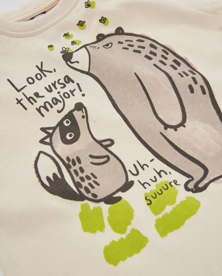 T-shirt garçon en jersey à motif animaux et manches longues Blanc 4 - vertbaudet enfant 