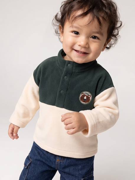 Sweat bébé garçon col montant vert sapin 3 - vertbaudet enfant 