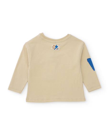 T-shirt bébé garçon en jersey à manches longues et motif géométrique Blanc 3 - vertbaudet enfant 