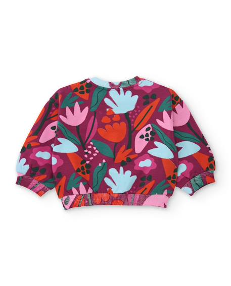 Sweat bébé fille en molleton à imprimé floral et couleurs vives Rouge 3 - vertbaudet enfant 