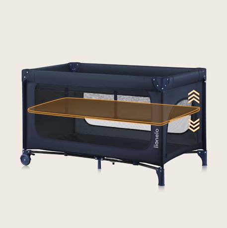 Lit parapluie parc bébé 2en1 jasmin 0-36 mois avec pliage rapide, roulettes et poche Blue navy+Grey stone 4 - vertbaudet enfant 