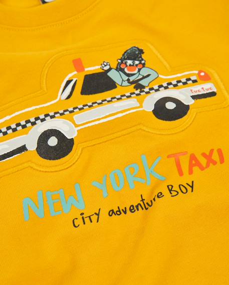 T-shirt garçon manches longues en jersey avec motif voiture Jaune 5 - vertbaudet enfant 