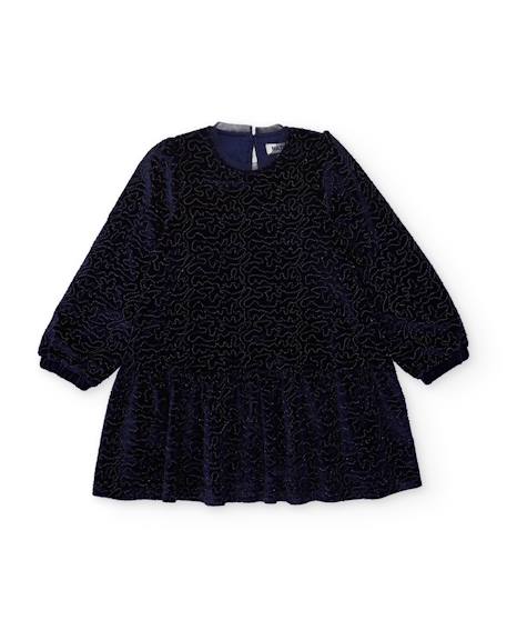 Robe fille avec détail brillant et jupe évasée Bleu 1 - vertbaudet enfant 
