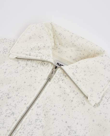 Sweat-shirt fille en molleton avec fermeture éclair et col haut Blanc 3 - vertbaudet enfant 