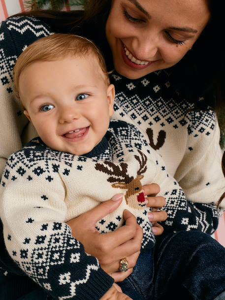 Pull de Noël bébé garçon Capsule Famille marine 1 - vertbaudet enfant 
