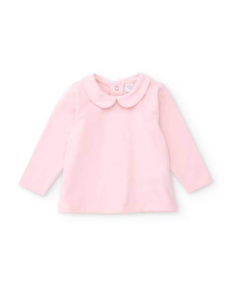 Ensemble bébé avec robe en tissu plat et t-shirt en maille Rose 2 - vertbaudet enfant 