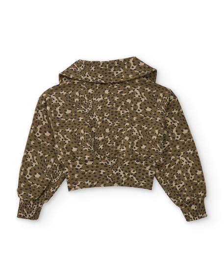 Ensemble fille avec sweat à imprimé animal et leggings évasés Marron 4 - vertbaudet enfant 