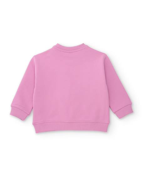 Ensemble fille en molleton avec sweat graphique et pantalon assorti Rose 4 - vertbaudet enfant 