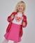 Sweat zippé fille en molleton doux à motif cœurs Rouge 1 - vertbaudet enfant 