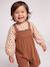 Ensemble blouse et salopette velours bébé fille bleu céleste+noisette 18 - vertbaudet enfant 