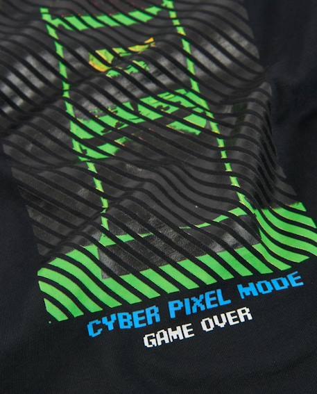 T-shirt en jersey pour garçon avec graphique d'arcade en contraste Noir 4 - vertbaudet enfant 