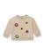 Sweat bébé fille en molleton avec broderies florales et toucher doux Beige 1 - vertbaudet enfant 